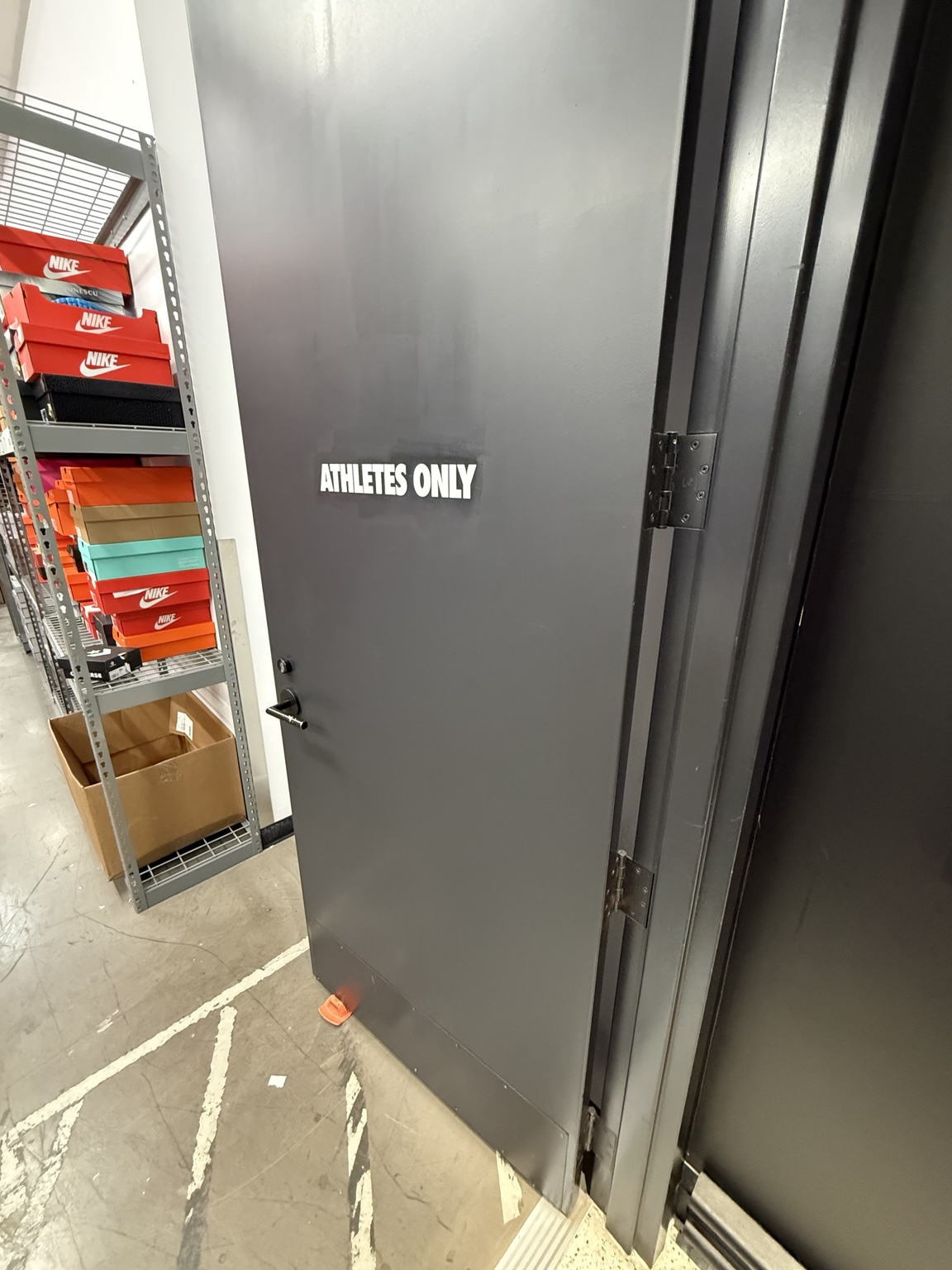 Repainted door surface — actual finishing work